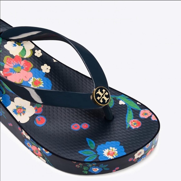 Tory Burch Shoes - Tory Burch Pansy Bouquet Wedge Flip Flop